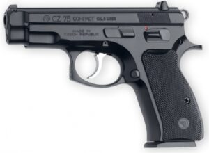 Buy CZ 75 Compact 9mm Pistol 3.75" Black Polycoat 14+1 - 14+1 Rounds | 3.8" Barrel | Polymer Grips | Blue/Black | 3-Dot Sights