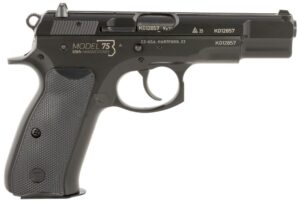 Buy CZ-USA 75 B 50th Anniversary 9mm 10+1 4.60" Steel Barrel, Black Serrated Steel Slide Engraved w/50th Anniversary, Bl