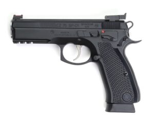 Buy CZ-USA CZ SP01 Accu Shadow 9mm Semi Auto Pistol - 19 Rounds | 4.60" Barrel | Polymer Grips | Blue/Black | Fiber Optic Sights